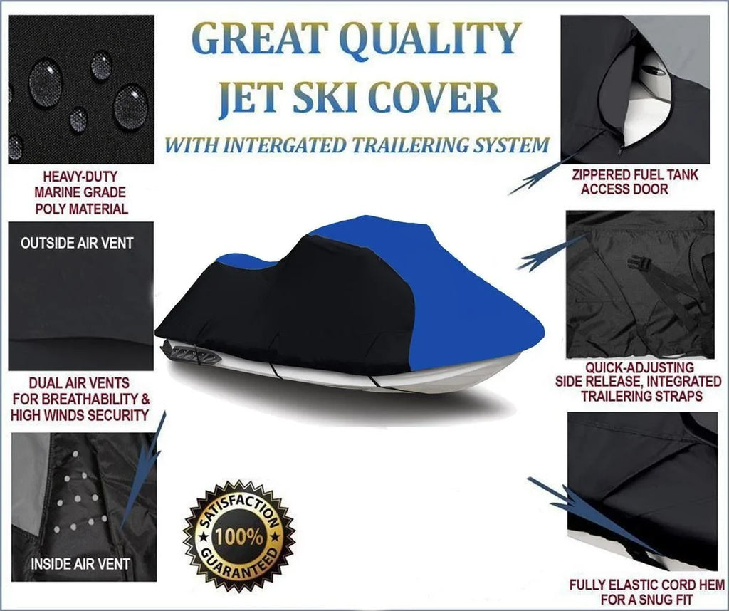 2009 2018 Cover 2014 2015 2021 HEAVY-DUTY, Cover 2016 BLUE 2011 DENIER 2020 2022 2012 Watercraft LX ULTRA Compatible for BLACK 2017 2013 2007 2010 2019 2008 / 600 Kawasaki Ski Jet