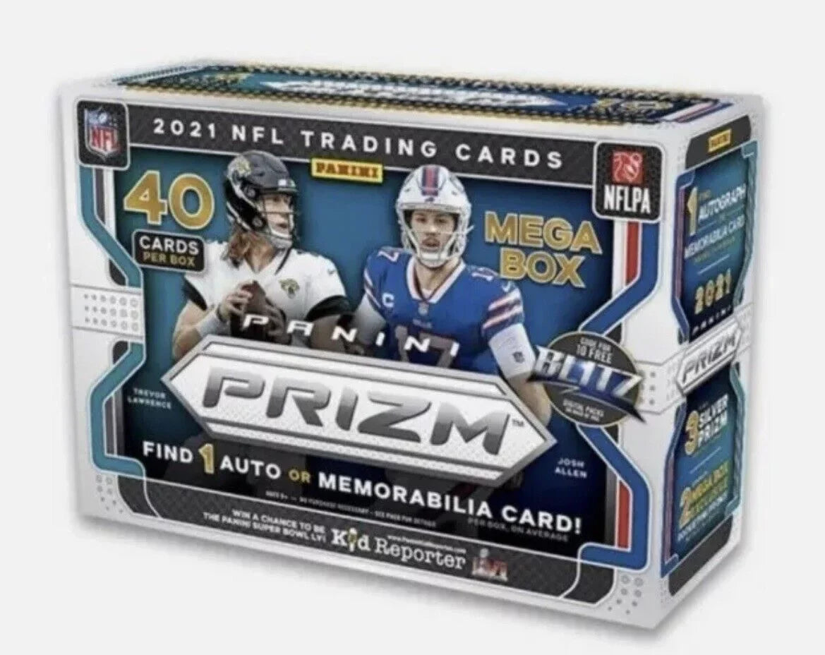 ONE card) Memorabilia Autograph NFL 2021 MEGA cards/bx Football Panini incl. (40 Prizm or Box