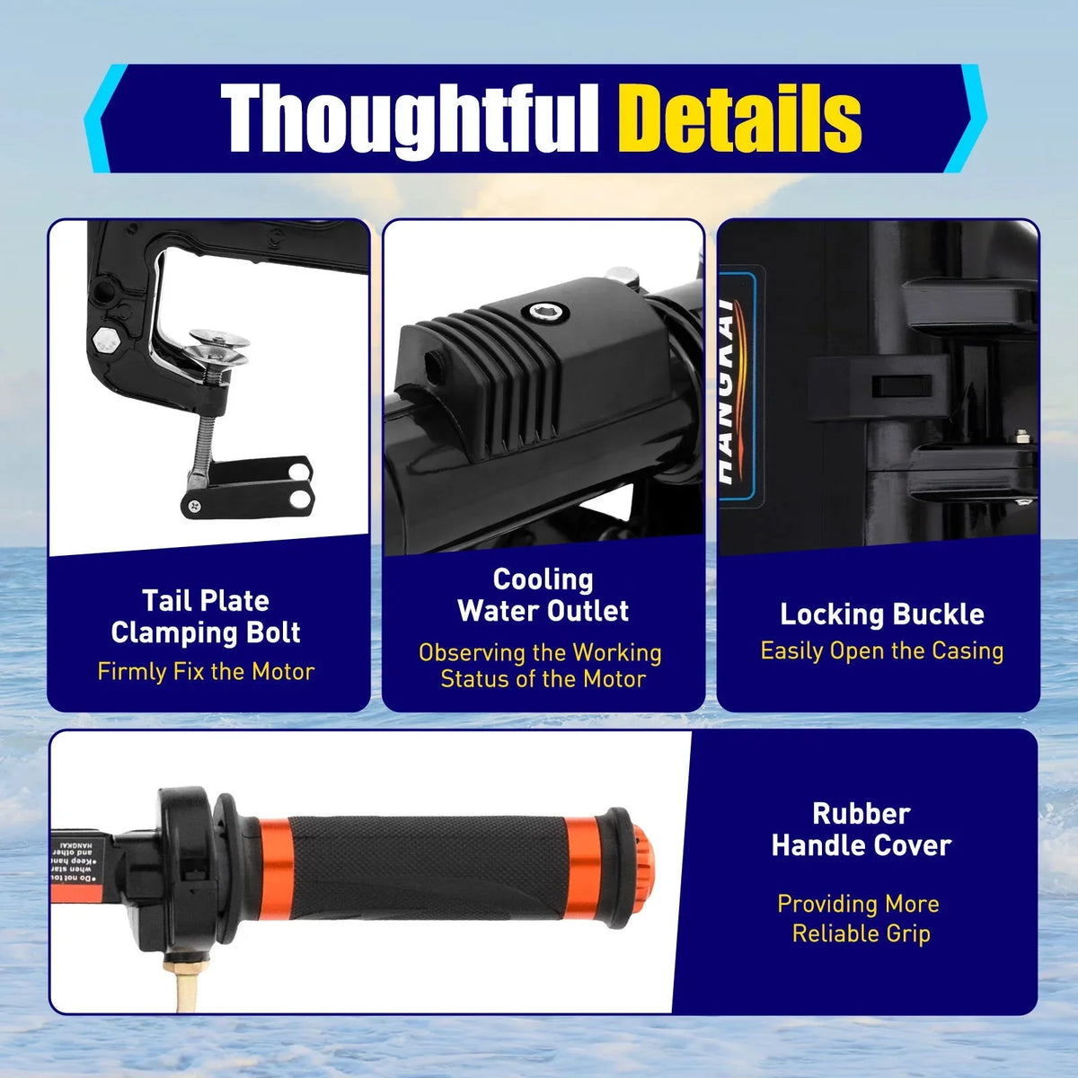 WUZSTAR Motor 2 Fishing Motor,Trolling Stroke Aquaculture Boat Adventure Outboard for Engine Outdoor 3.6HP Boat