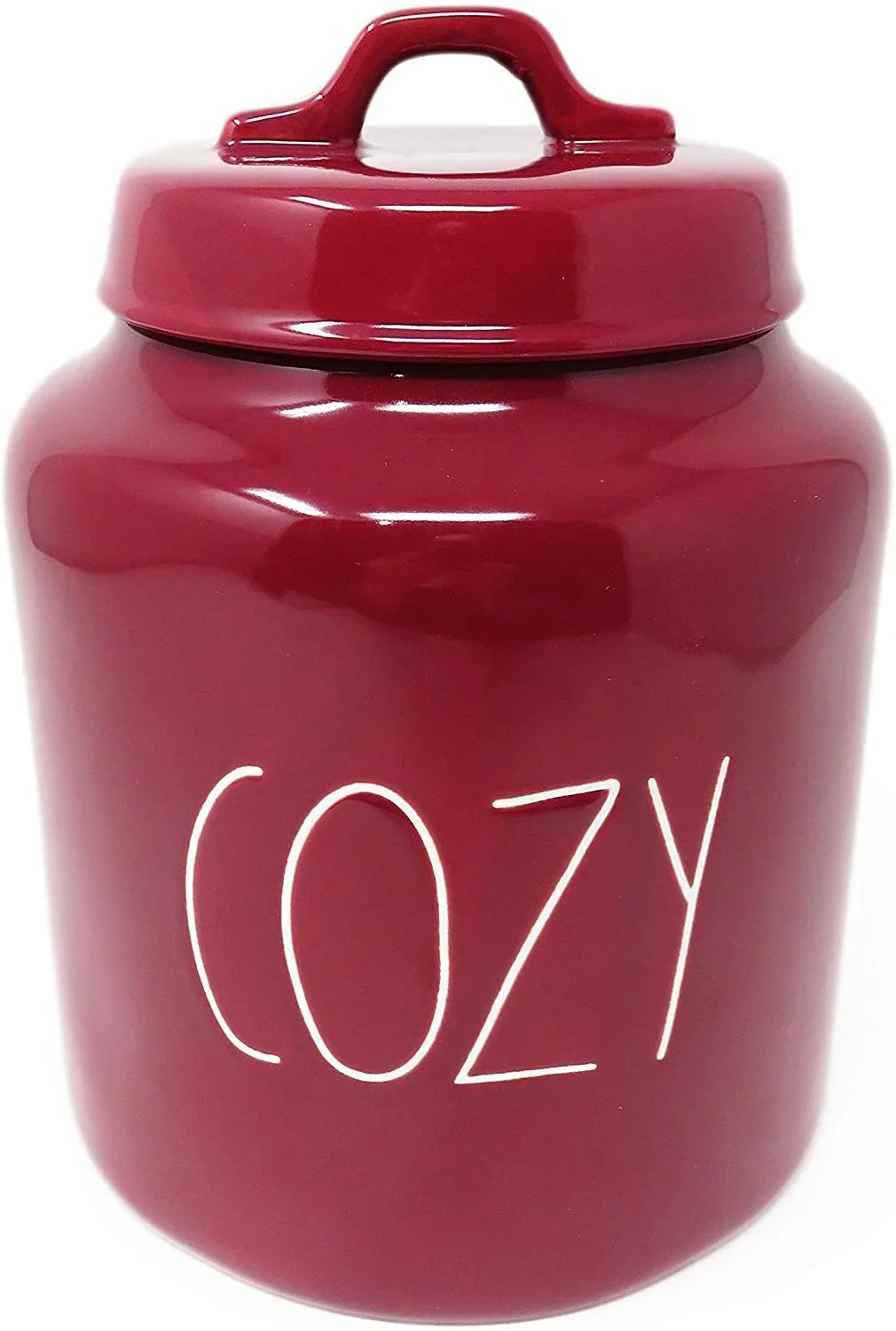 Canister Burgundy Ceramic Large COZY Inch Magenta LL 8 Size Rae By Dunn