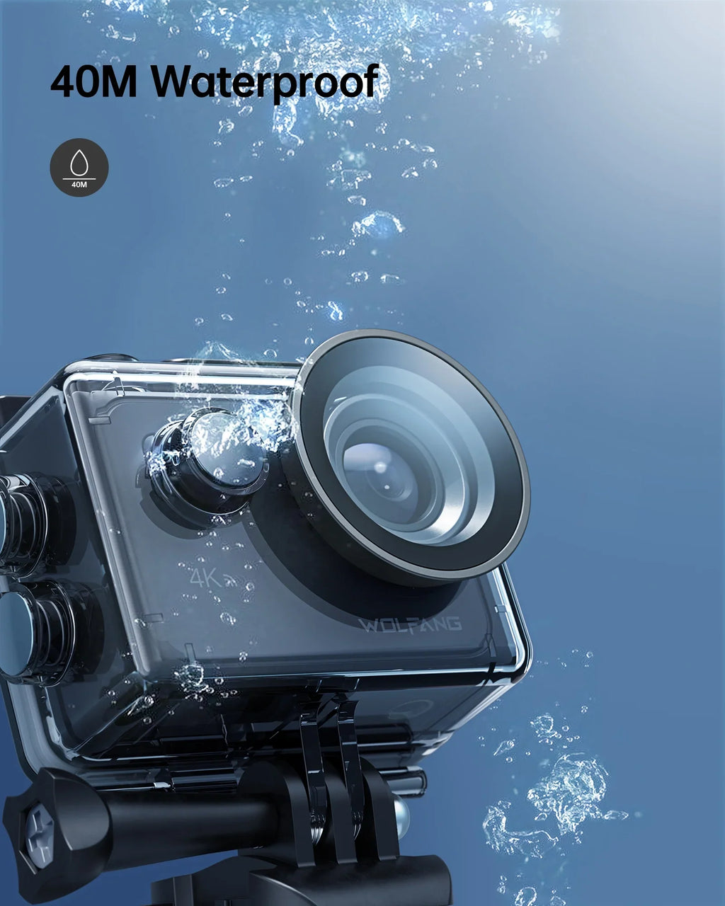 Vlog 4K 170° Sport Touch Action 60FPS Camera 40M Angle Screen Underwater WF EIS Control Cam Camera 24MP Waterproof Wide with Camera Remote