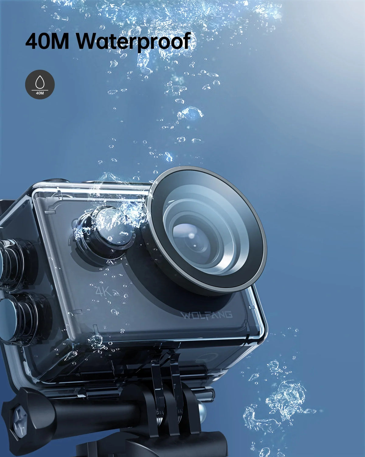 Vlog 4K 170° Sport Touch Action 60FPS Camera 40M Angle Screen Underwater WF EIS Control Cam Camera 24MP Waterproof Wide with Camera Remote