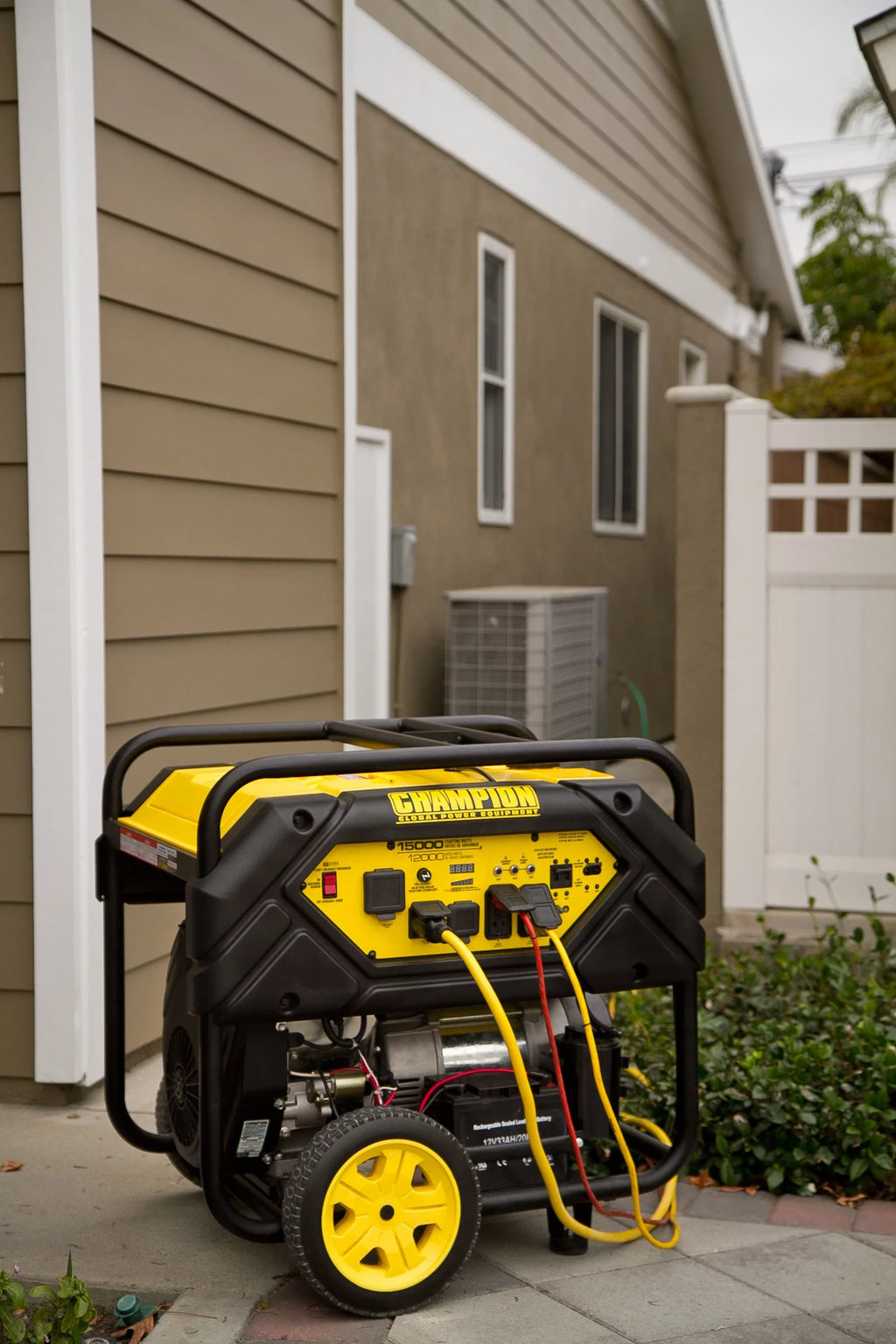 Portable with Champion Hook Equipment Watts Lift 15,000/12,000 Power Start Electric Generator and