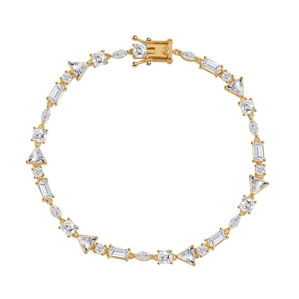Gifts Lustro for Size Mothers LC Day for Women Ct Silver 10.66 Gold Birthday Sterling Bracelet Jewelry 925 Stella CZ 8" Shop Cubic Mom Vermeil Plated Zirconia Yellow Marquise