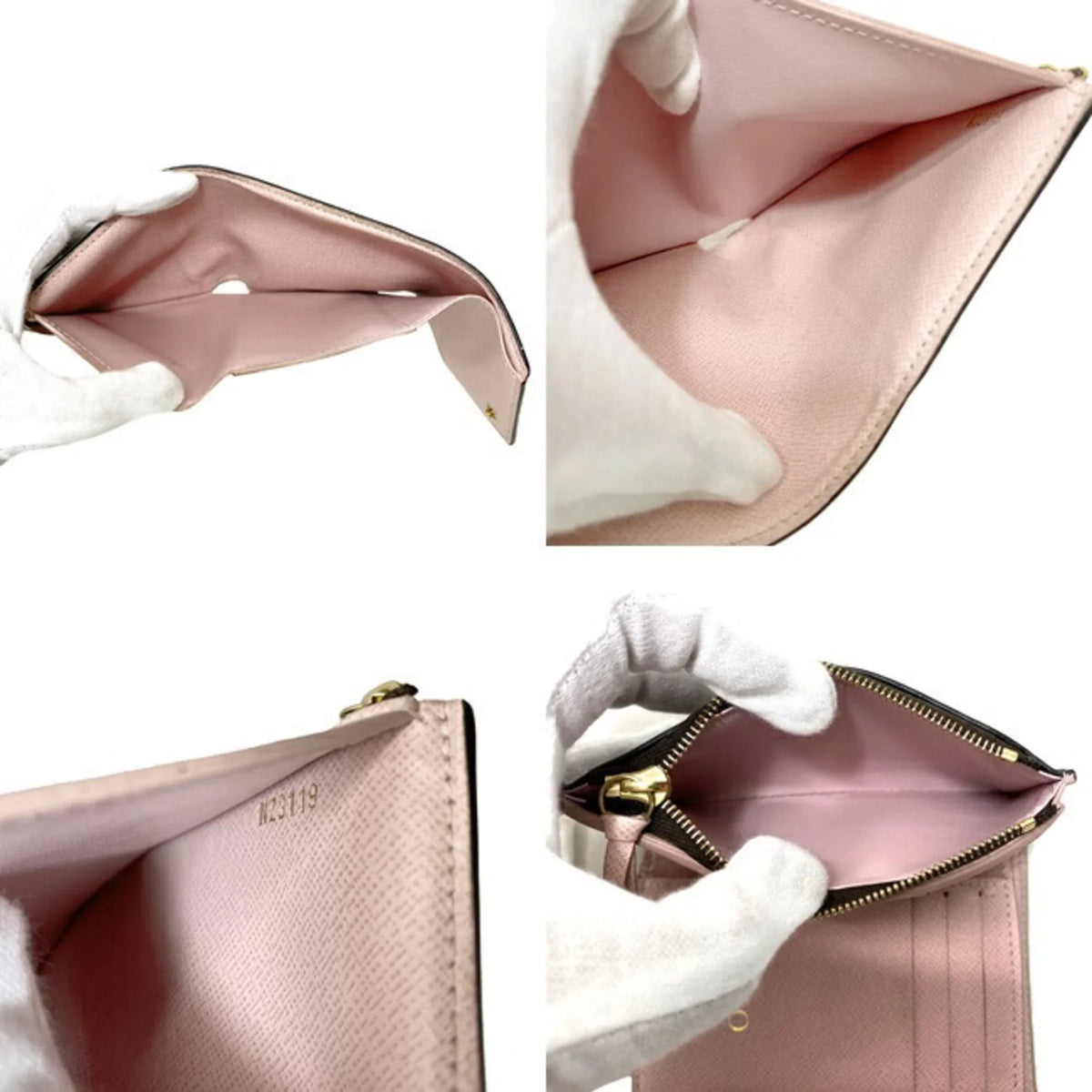 Rose (Good) NZ3119 Trifold Victorine Brown LOUIS Pink Monogram Pre-Owned M62360 Wallet Portefeuille VUITTON Ladies Ballerine