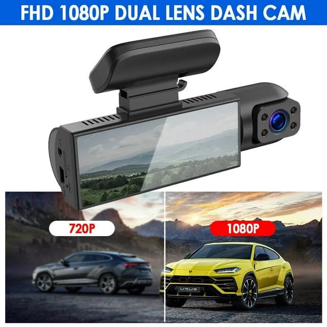 Vision Camera Xhy Motion Driving Recorder HD or Dash Car 1080P Lens Inside G-Sensor, Dual Cam Detection Video Front Night DVR