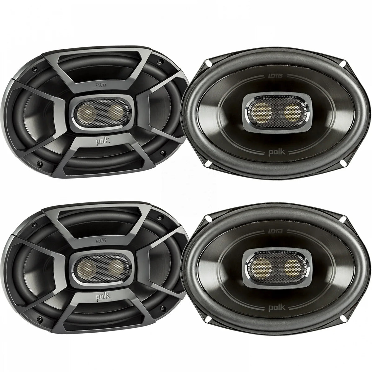 450W Polk Pairs 4) 2 Marine DB692 (QTY of 3-Way 6x9" Audio Boat Car Stereo Speakers Coaxial