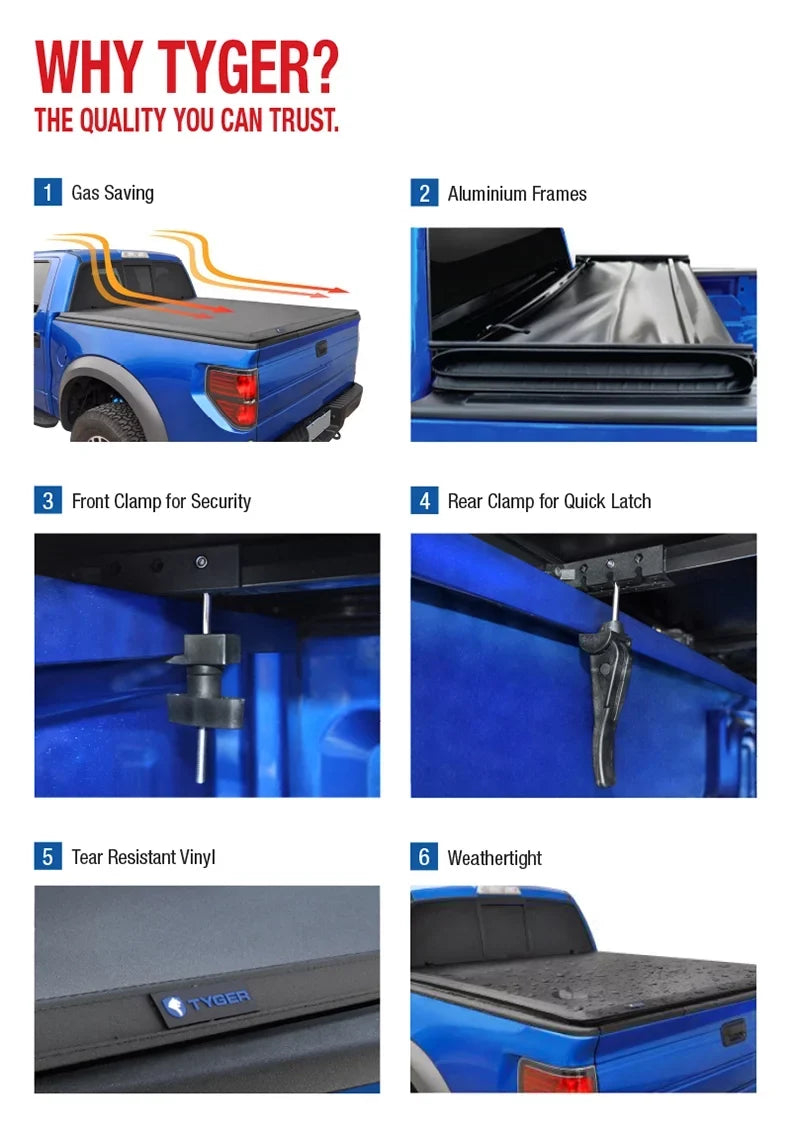 Stepside) 5.8 Pickup Cargo Dodge 2009-2016 2015 2010 (69.6 (NOT Tonneau inch) 2011 Truck Tri-Fold For Ram feet TG-BC3D1015 Cover Bed 2014 2012 Tonno Fits TYGER 2013 1500 Cover Trifold