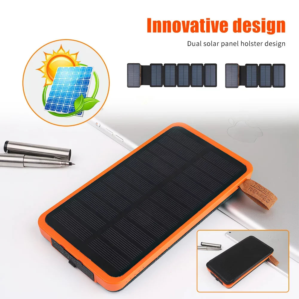 Outdoor Phones, Pack Bank, Battery Charge Tablets Power Fast Solar 26000mAh, USB Charger Portable for