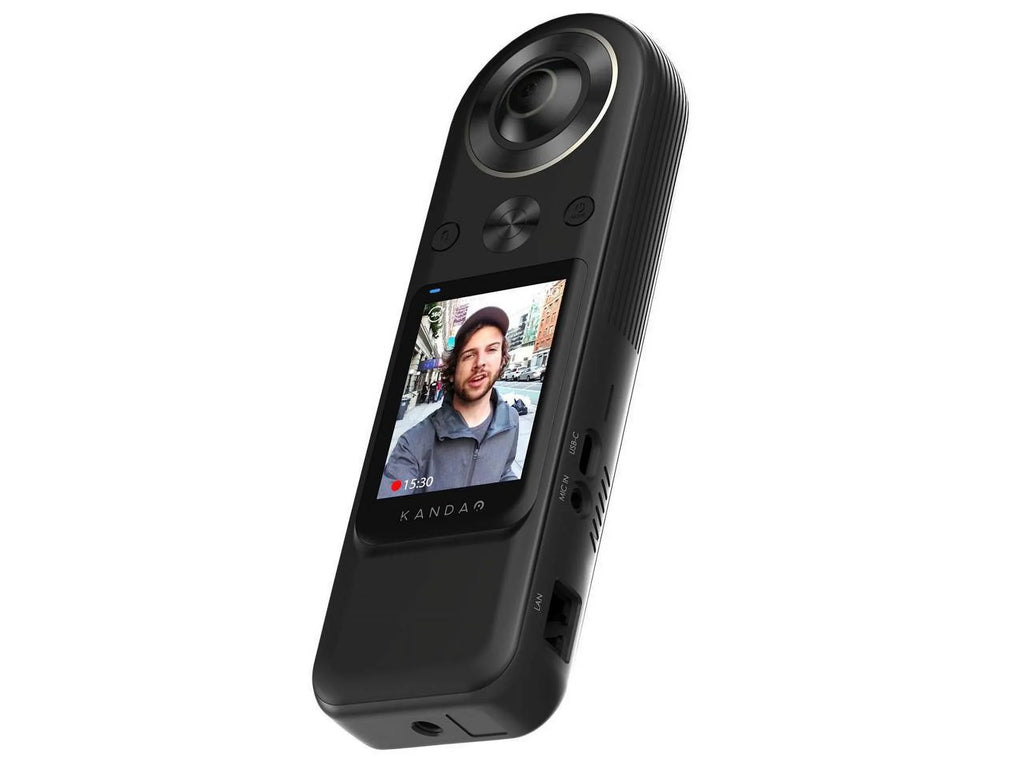 mountable 360������������������ 20.0 - MP - Wi-Fi - 8K black Kandao - - flash / fps QooCam 64 8K Enterprise GB - camera action - 30