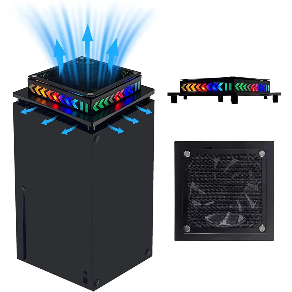 OFOCASE Filter LED setup Series Noise Dust with for Top X Fan Cooler Black Fan Light Cooling with Low Xbox