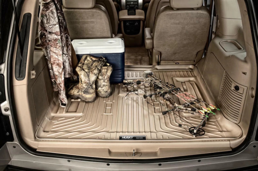 Yukon Cadillac Chevrolet by Husky RealTruck 2021-2023 Seat Escalade Behind 21 Compatible Liner with Weatherbeater Cargo Series Tahoe/GMC with select: 2nd Compatible Black