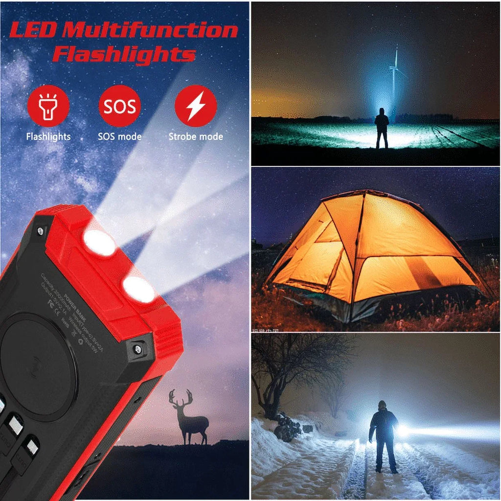Charger IPX4 with 5V/3A Flashlight Bank 20000mAh Ulefone Qi LED Power For 6 4 Outputs 9 Waterproof Inputs C 3 Armor Battery Cables Port Built-in 15W External Solar Solar USB Wireless Portable