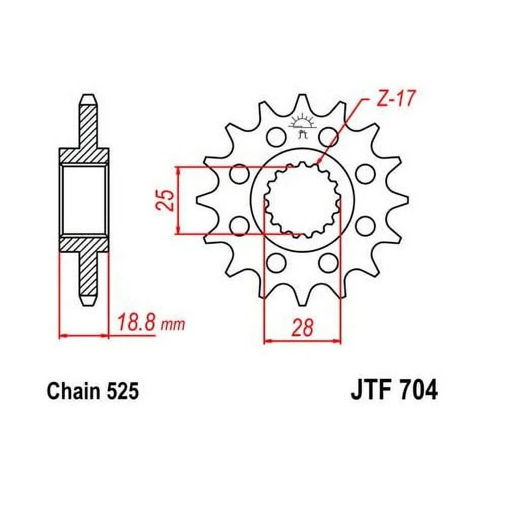 JT Street 17T BMW F800 2009-2012 Front Steel GS for Sprocket