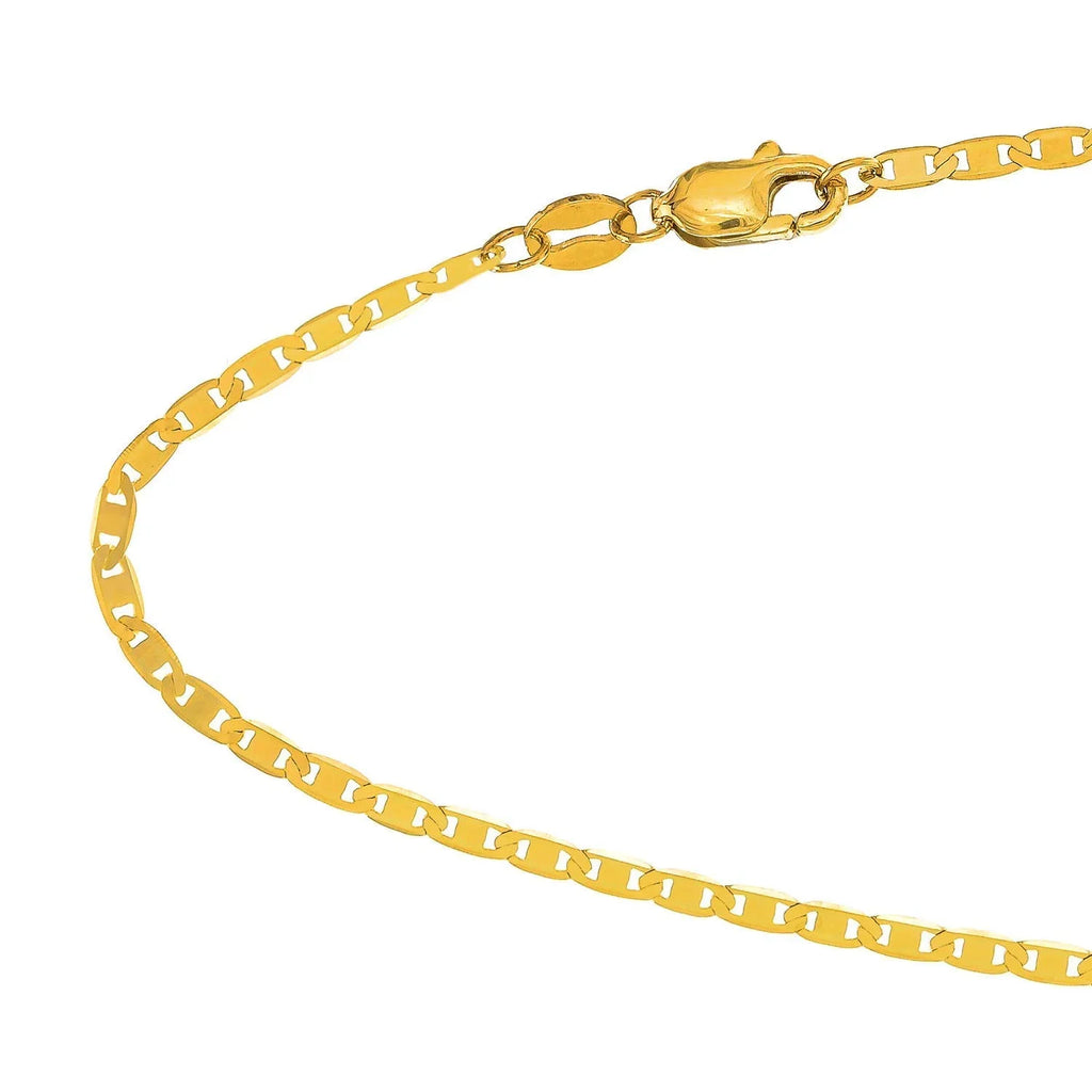 Inches, Gold 2.3 Anklet, Yellow 1.7gr. - Chain Solid Claw 10 mm 10k Clasp Mariner Lobster