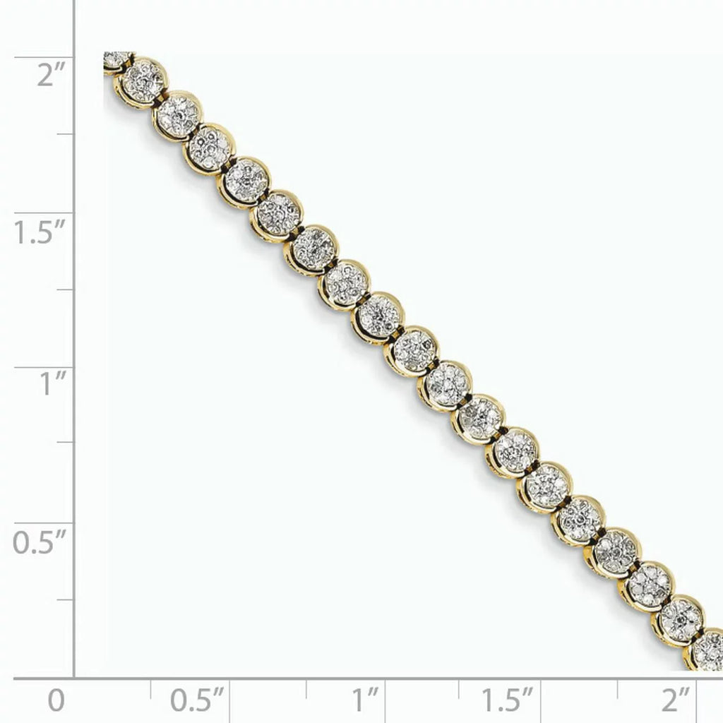 1ct Wt- Bracelet. Yellow 14k Diamond Gold Carat Tennis