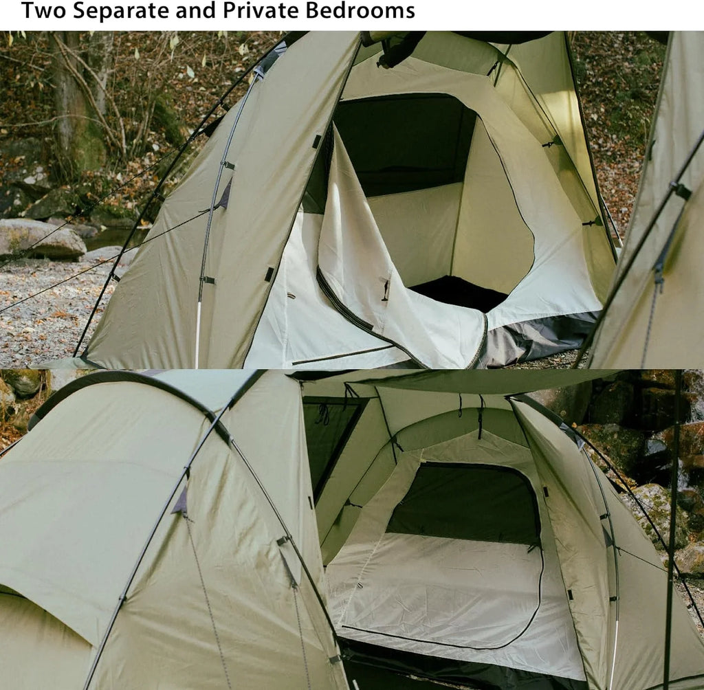 Weatherproof with Tent Durable Room Camping Easy Setup Tent Person Screen 2/3/4/5/6 Divider, Glamping Tent, with with Family Porch, Large YANPO Tent Room