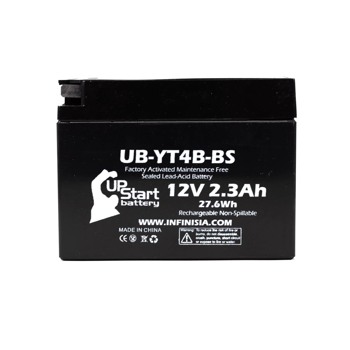 (FI) 5-Pack Activated, UpStart Motorcycle Battery Yamaha 2.3Ah, Replacement 400CC UB-YT4B-BS 2010 Free, - 12V, Maintenance Factory Battery SR400 for