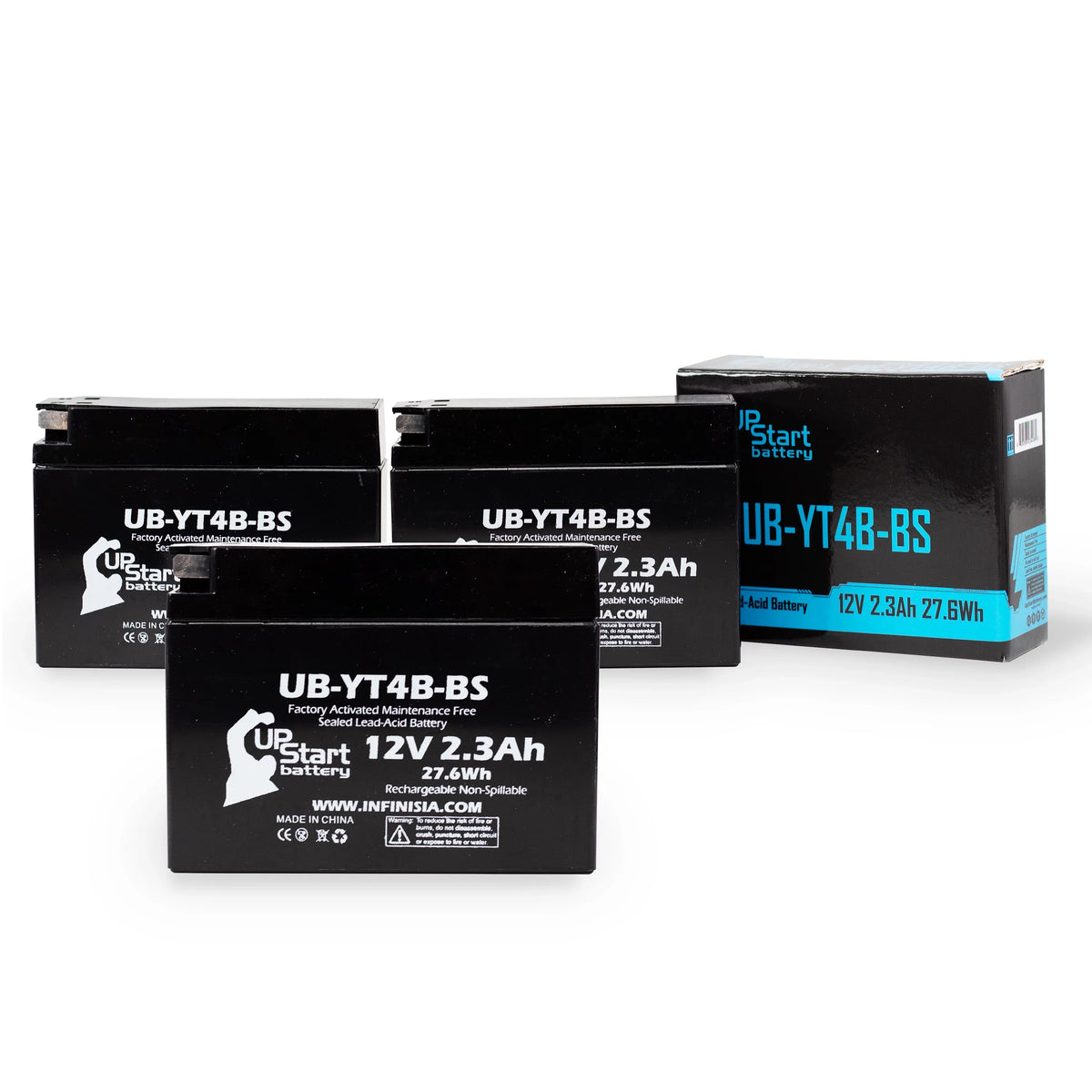 Yamaha Free, UB-YT4B-BS Replacement 12V, Maintenance Activated, 2.3Ah, SR400 UpStart for 3-Pack Battery Battery Factory Motorcycle 400CC 2008 -