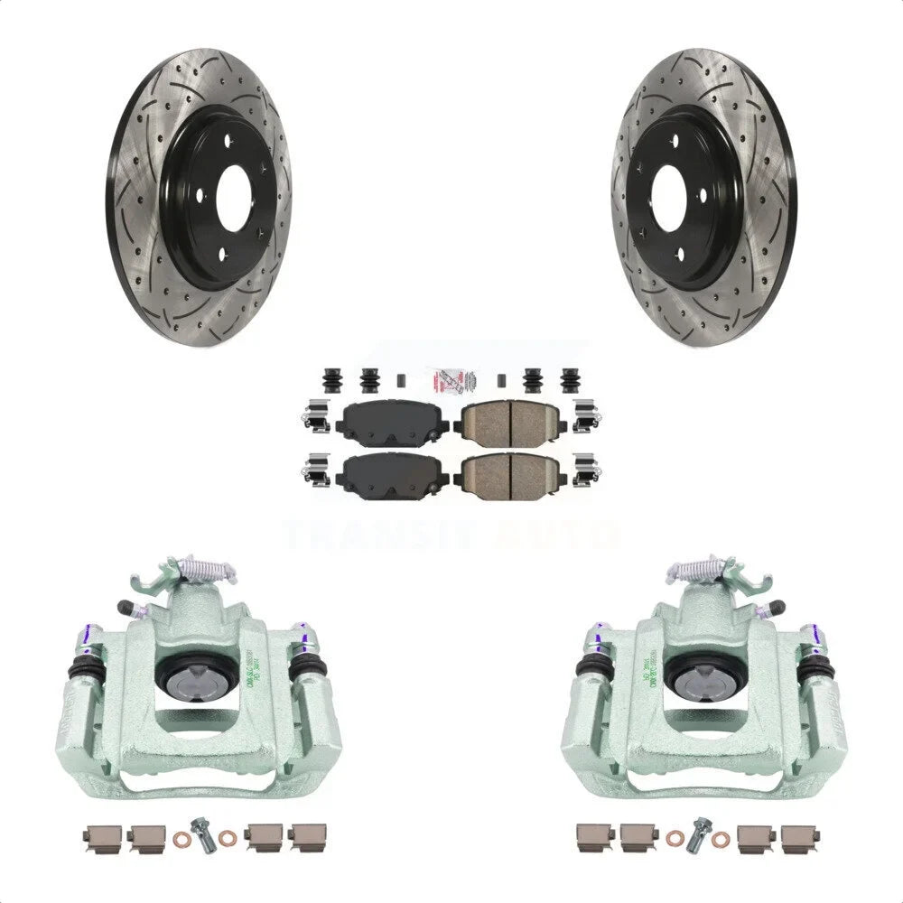 Front Caliper Pads Ceramic And C/V Disc Coated With For KCD-101645N Drilled Kit Transit Brake Ram Auto 2012 Rear Rotors Slotted Dual Piston