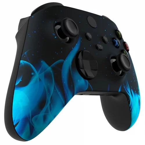 Custom One Controller White Xbox Modded Flames Rapid Fire / X Soft LED Touch With Series Blue