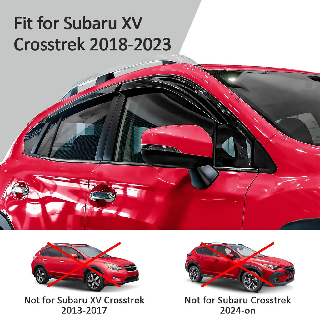'- XV 100489 Vent Deflectors, Durable Tape-on Guards Subaru Rain Window Crosstrek Window for Voron 6 Visors, Extra Glass 2018-2024, Pieces