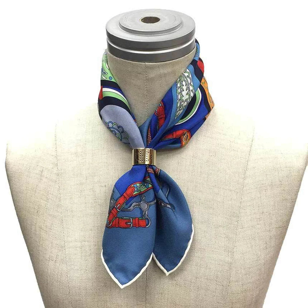 Hermes Pre-Owned aq7340 AMAZONES Scarf (Like New) BLUE/ROUGE/VERT Square Neckerchief Pocket FESTIVAL Amazon Muffler 100% Silk DES Gavroche Festival HERMES Carre 45