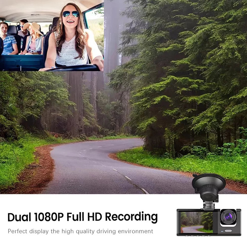 Cam Dash Car Rearview Recorder and WiFi Mirror Video Auto Features 3 Clear Interconnection, with Safety Pinnaco Cameras,