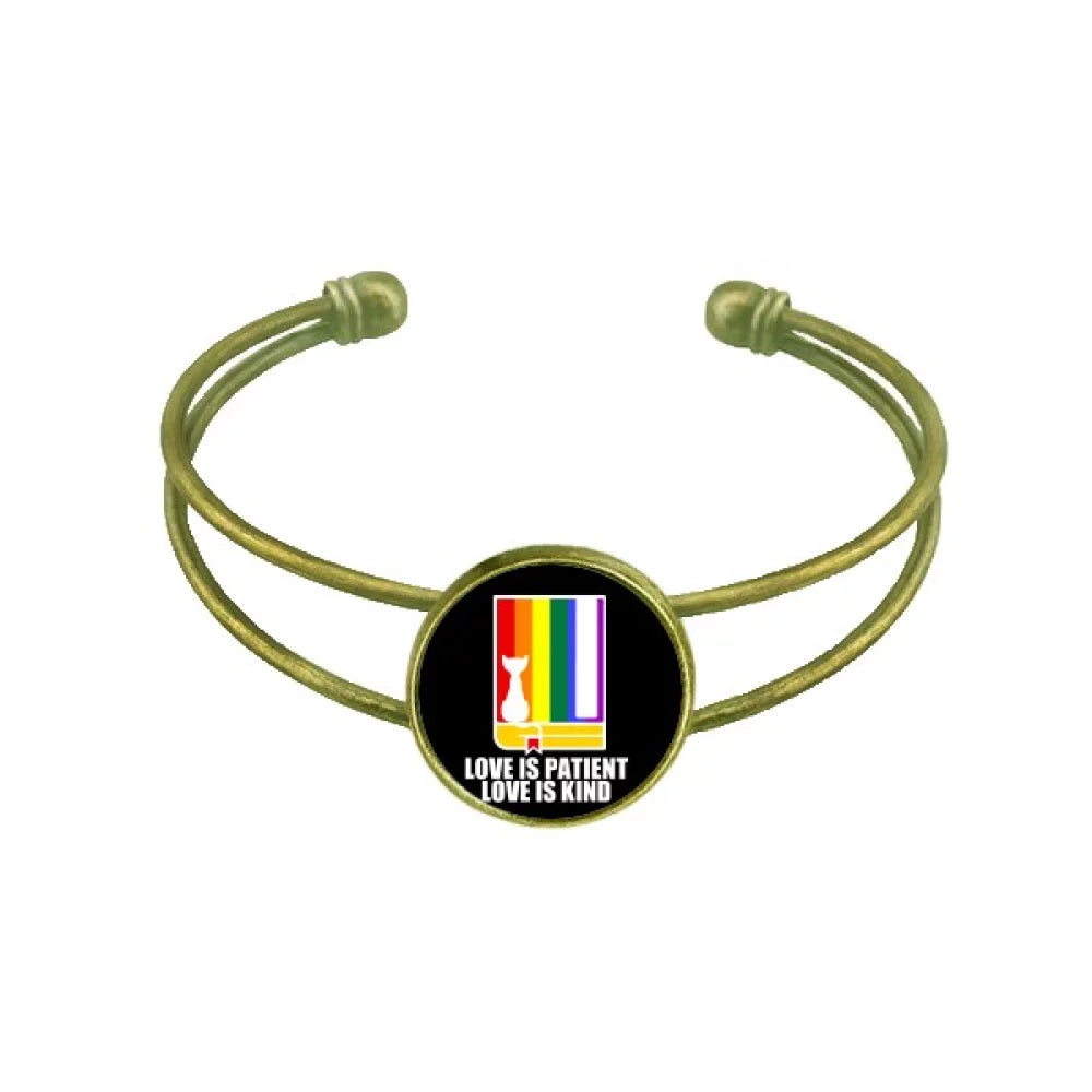 Jewelry Bangle Bracelet Kind Patient Love Cuff Retro Open Is Is Love