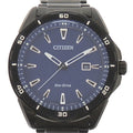 Steel Stainless Men's Citizen Eco-Drive Blue Dial Pre-Owned (Good) Watch AW1585-55L (J810-S115973)