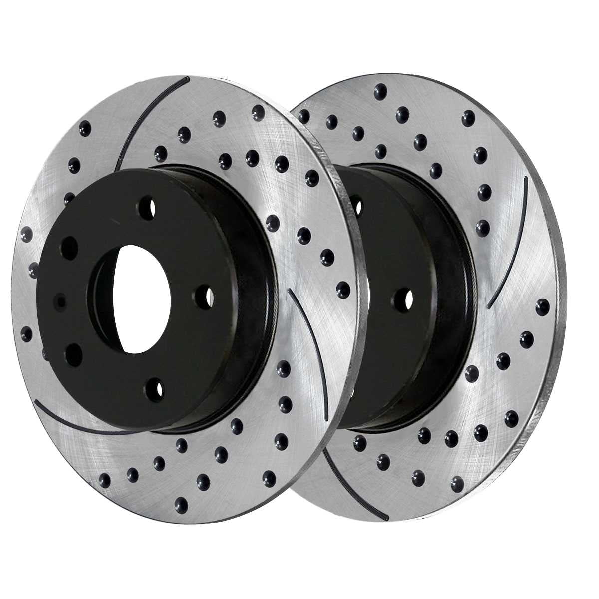 Slotted Front 2006 Drilled for Kit 2003 and 2007 Pads and Brake 2004 2010 1.9L Rotors Golf 2002 2008 City Golf Replacement Volkswagen AutoShack Beetle 2.0L 2000 Rear 2005 FWD Ceramic Black 2009
