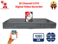 Remote Hard 12TB Analog Security 16x Input Access AHD 1080p Audio with CVI TVI Drive Cameras, Supports Easy 32 Evertech Surveillance (960H) and DVR H.265 Standalone Recorder Channel
