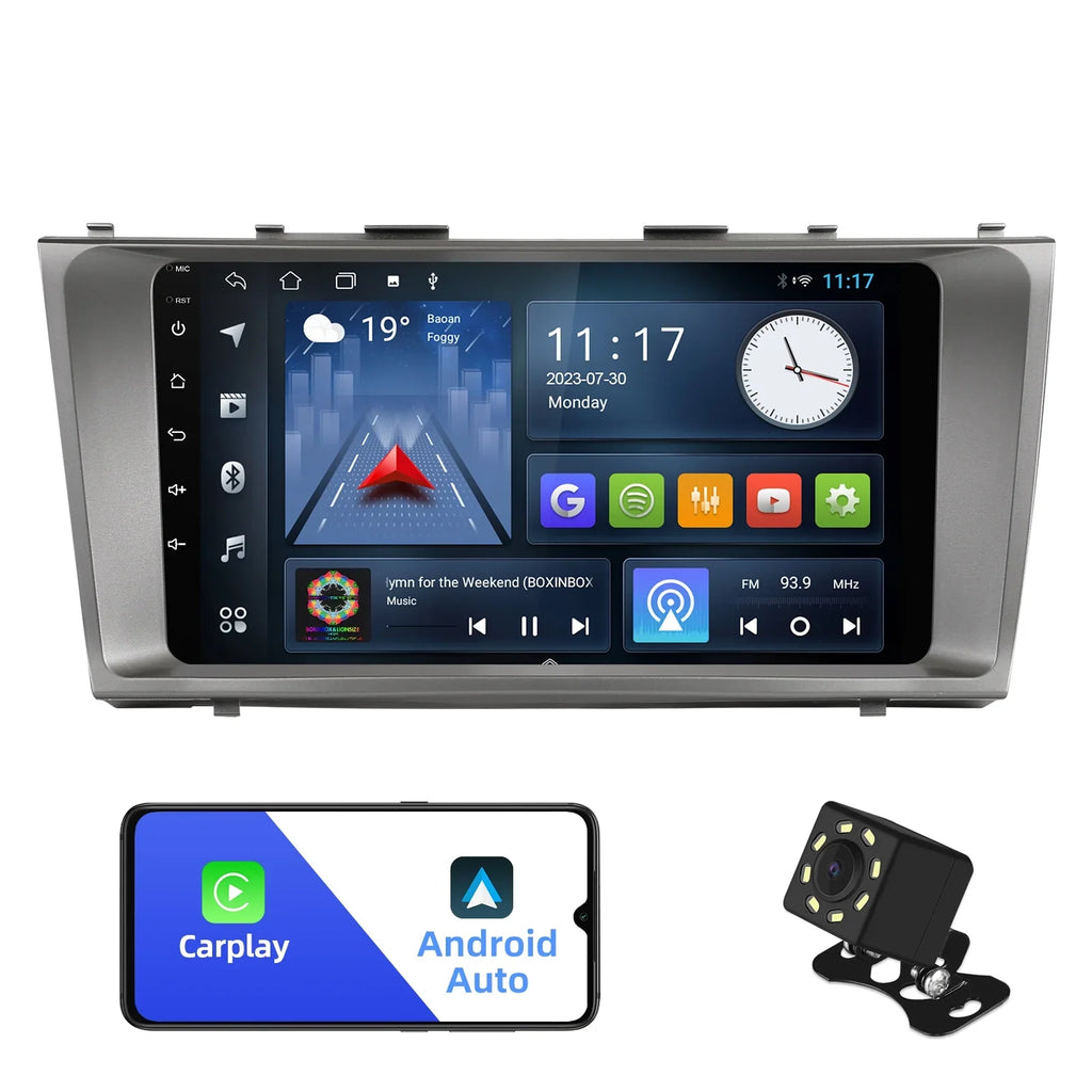 Inch Control/Backup Radio 9 Wireless Built-in for Toyota 10 Android Auto/GPS/Bluetooth/FM/AUX-in/Steering 2+32G Touchscreen Carmy Stereo Camera Double Car Carplay/Android Wheel with 2006-2011 Din