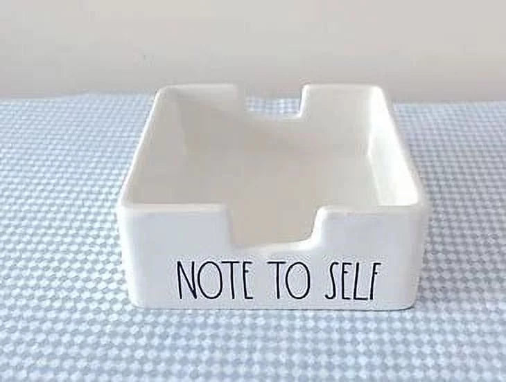 x TO 1.5 Black Dunn Letters sides Office 3.75 Home x Note LL Rae Sticky 3.75 all NOTE Ivory Holder SELF Ceramic