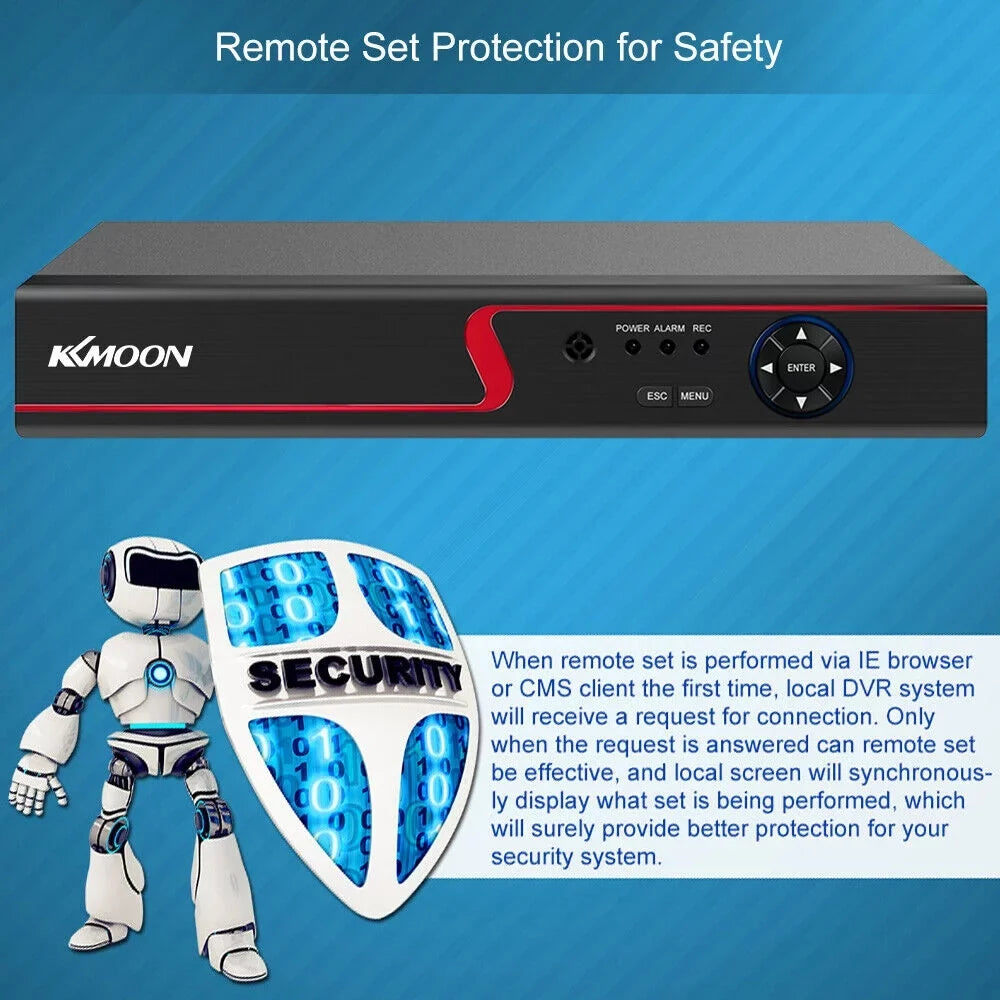 Recorder Video High Phone Office 8 setup Set and DVR Home Definition for P2P Monitoring KKmoon Camera Full Recording Remote