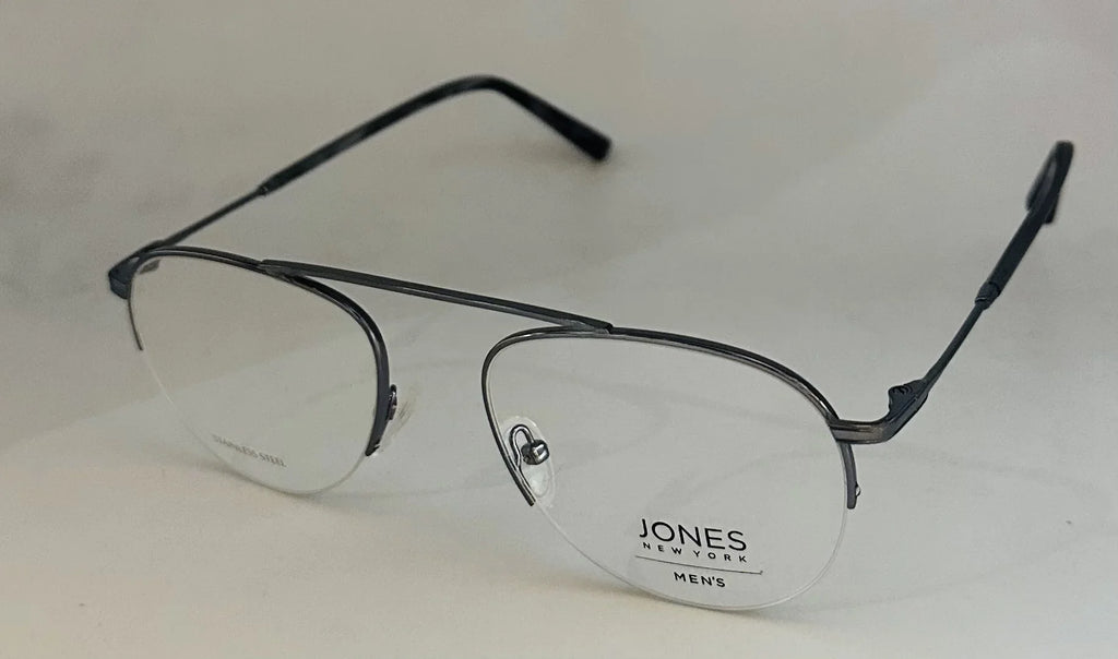 Aviator Rimless Gunmetal York J359. New Mens Metal 53mm Jones Eyewear Frame.