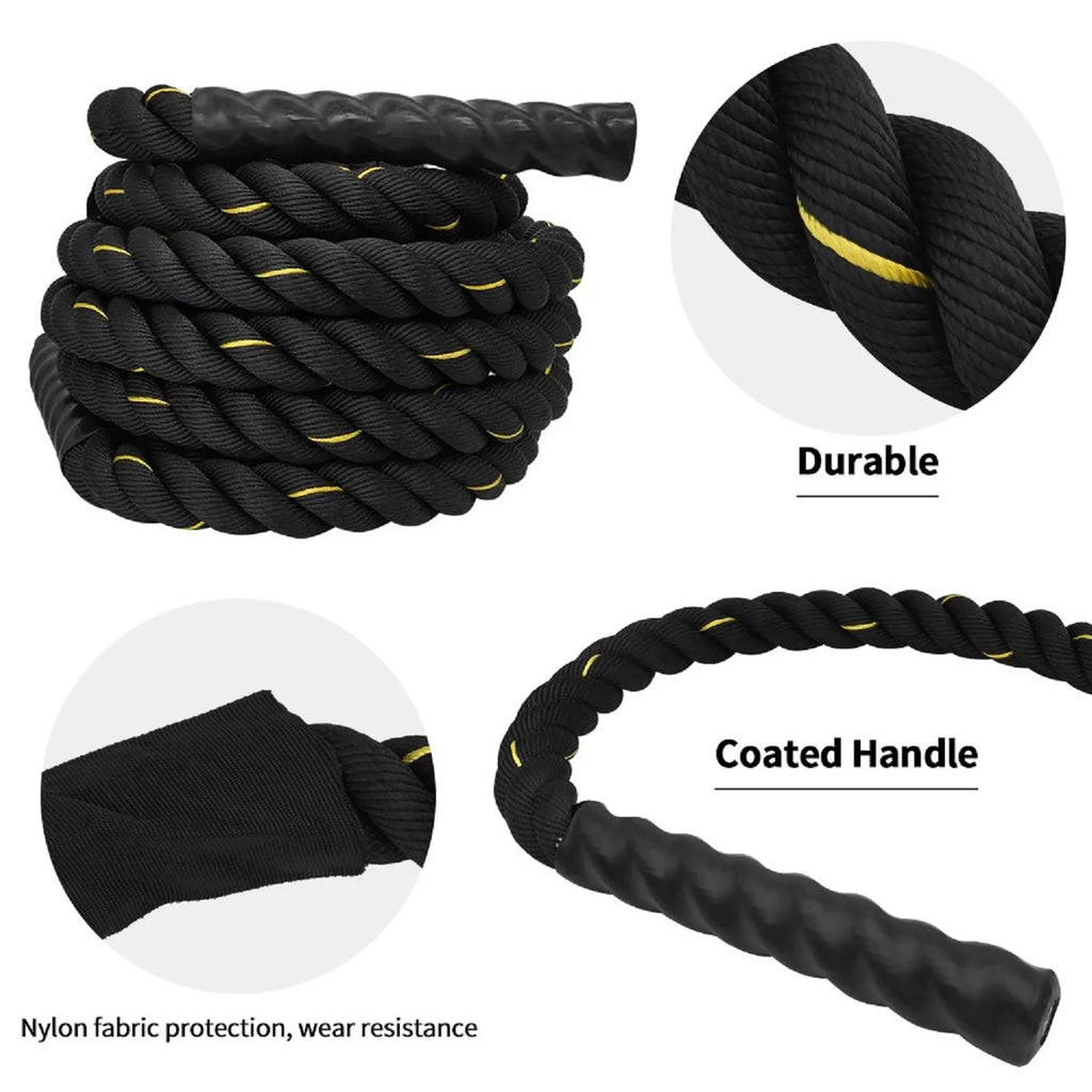 Muscle, Workouts inch Ropes Home 30 Heavy Battle - Polyester ft Body Workout Rope for 1.5 Building Black