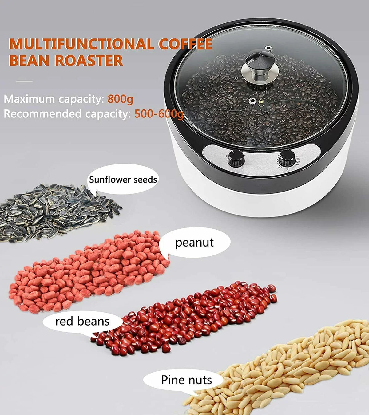 800W Machine Roaster Shanna 800G Coffee Coffee Home for Commercial Roaster 110V Bean Electric