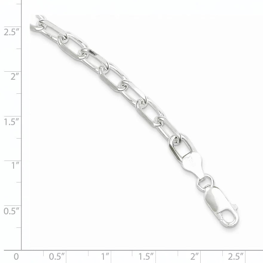 Sterling Bracelet Link Fancy 7.5inch Silver