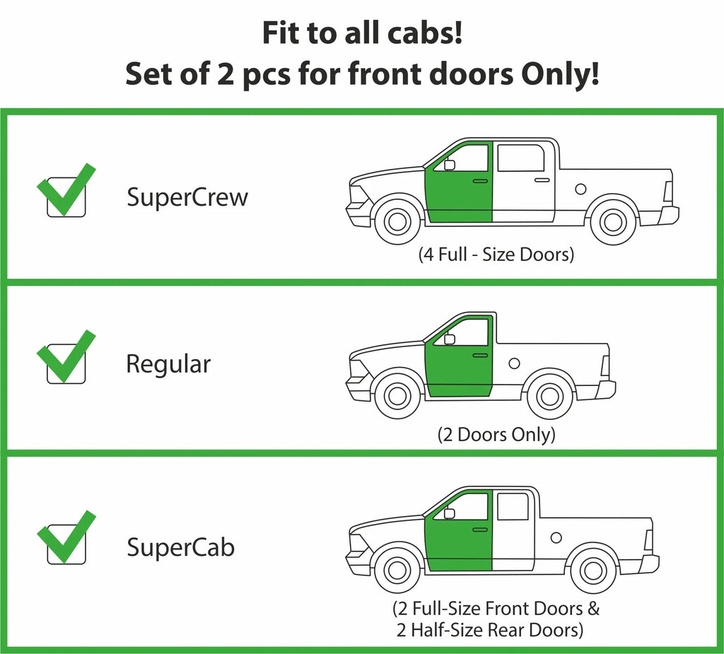for Regular - 2 Vent Accessories, Goodyear Cab/SuperCrew/SuperCab, Rain Window pcs Deflector, Car Cars, Deflectors F150 2021-2024 in-Channel Ford GY003497 Guards, Visors Shatterproof Window for