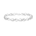 and (I-J Silver Set .925 Prong Color, Bracelet Link I3 Clarity) 7.25" Diamond Ribbon Sterling Infinity Accent -