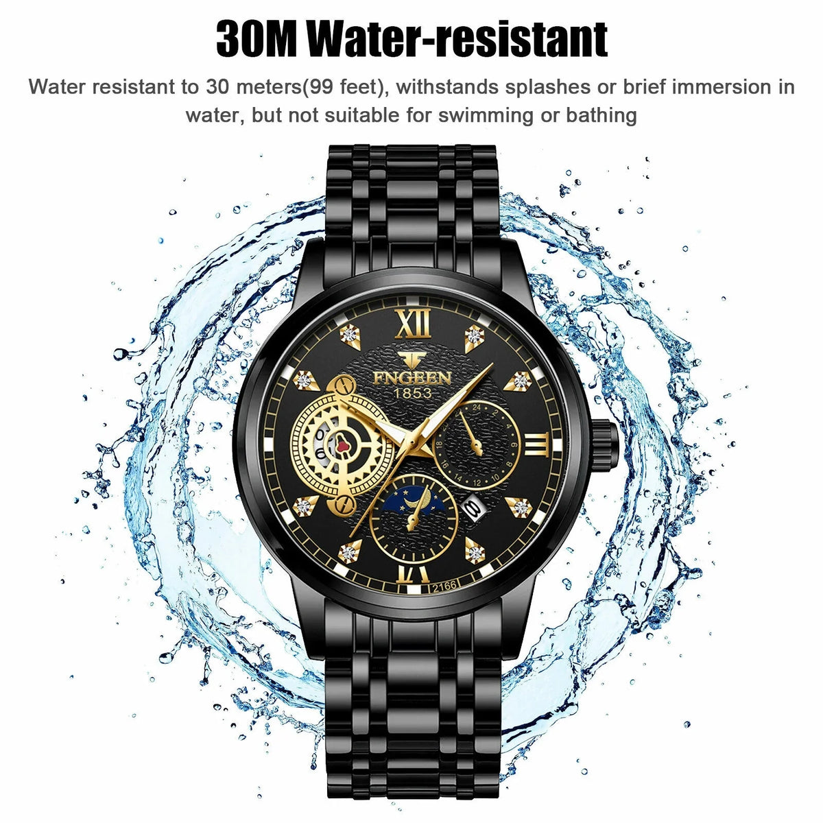 Luxury Wristwatch Classic Waterproof Quartz Men's Steel Stainless Watch Luminous