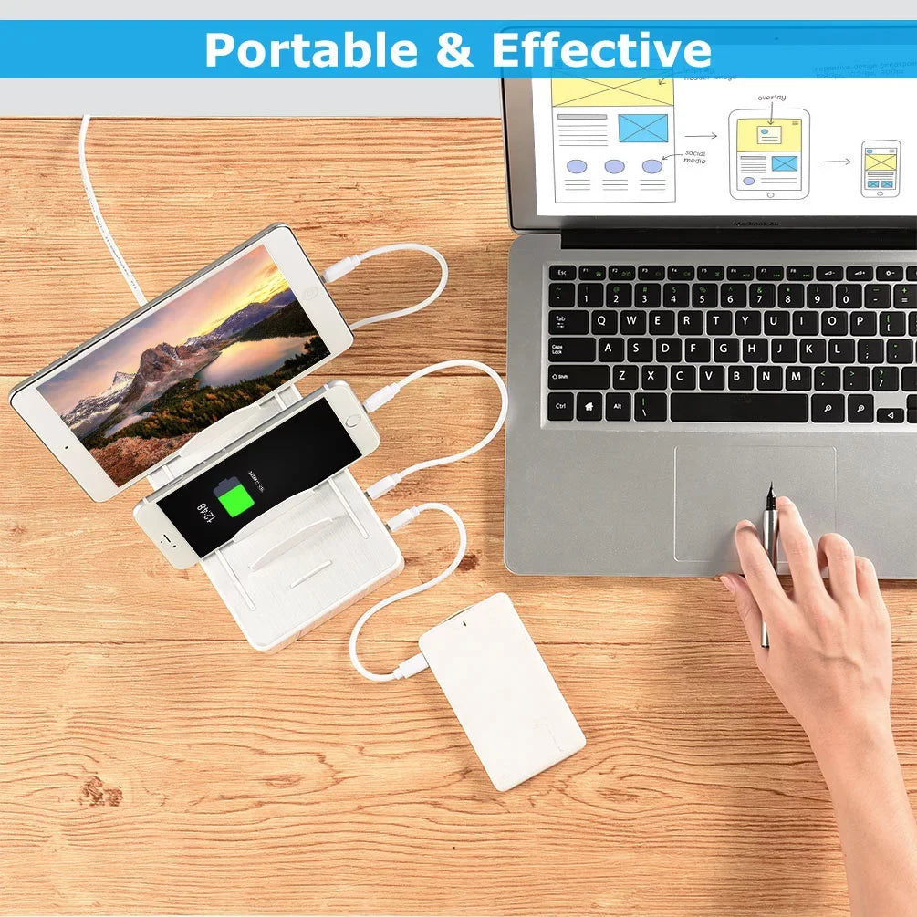 USB Charging Organizer Dock for Fast Android Charging , Cell Devices with 6 Phone, - iPhone Phone USB for Ports , Station Multiple