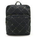 Daypack (Good) Jacquard Pre-Owned Nylon Old Rucksack Line Backpack Travel Chanel Black CHANEL