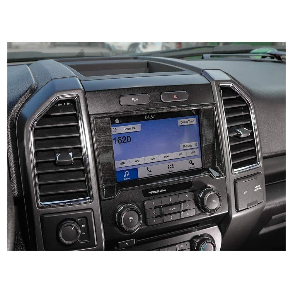 Center 15+ Interior Console F150 Teledu Cover Wood Accessories Black Trim Kit