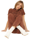 Brown Wolf US Cleo + Jumpsuit Large Dark Women's Corduroy