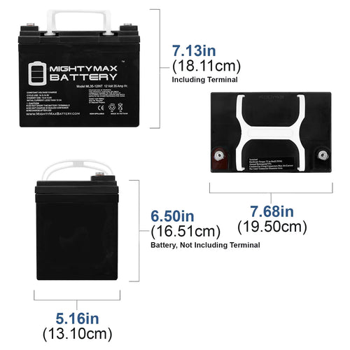 '- 2 Replacement for 12V Motor Pontoon INT Trolling Battery Pack 35AH
