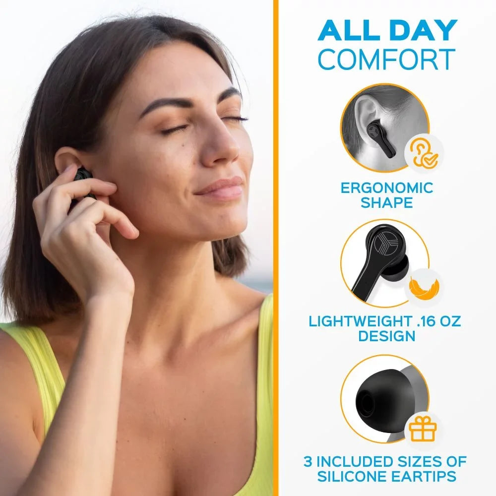 Play Waterproof Port, with Black WX8 Case True 5.1, Isolation, Bluetooth Time, Touch of Charging, USB-C Noise up Wireless 28H Earbuds Earbuds, - Includes Charging Control TREBLAB w/Wireless and IPX8