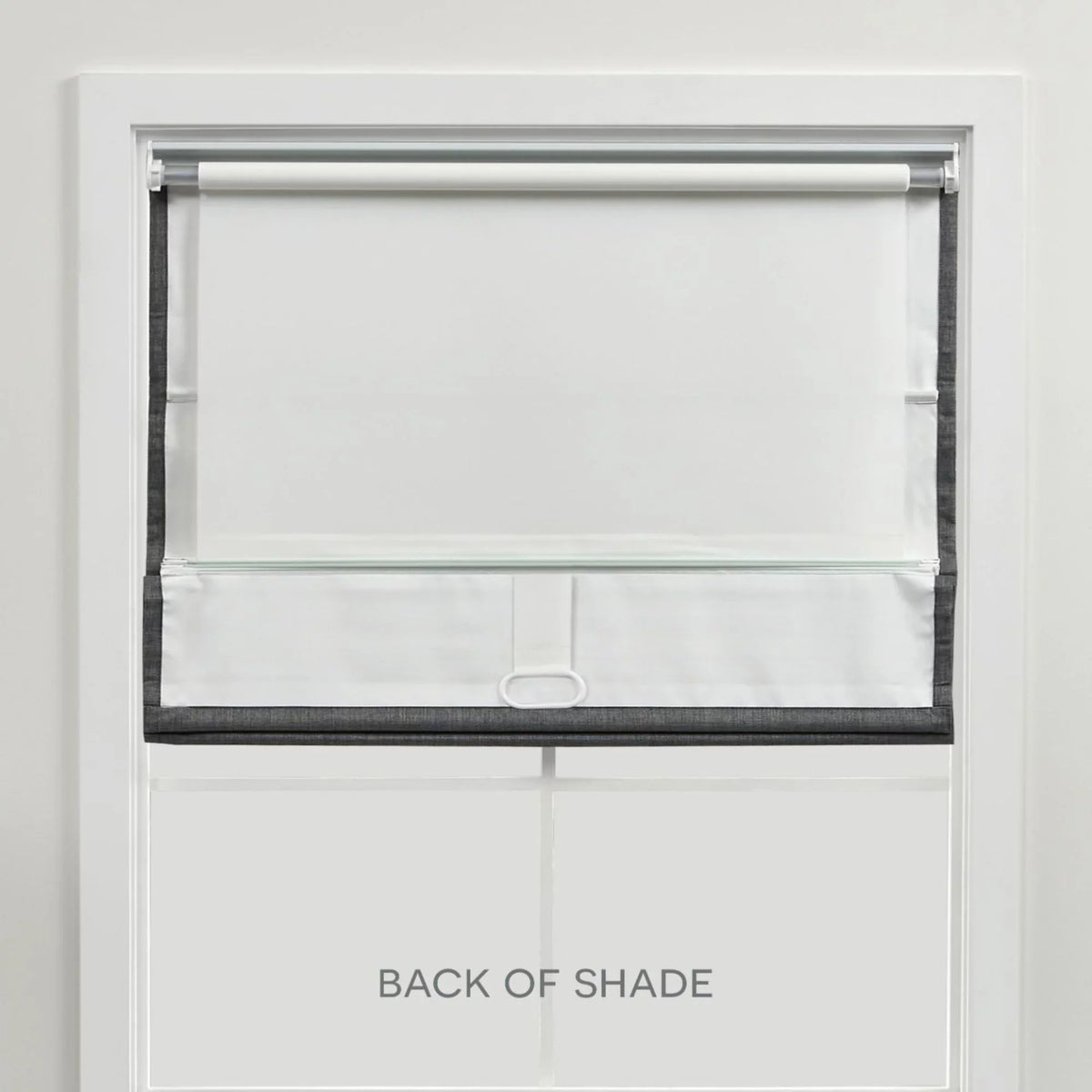 Blackout Esme Exclusive Home Roman Shade, Blue 34"x64", Total Slate
