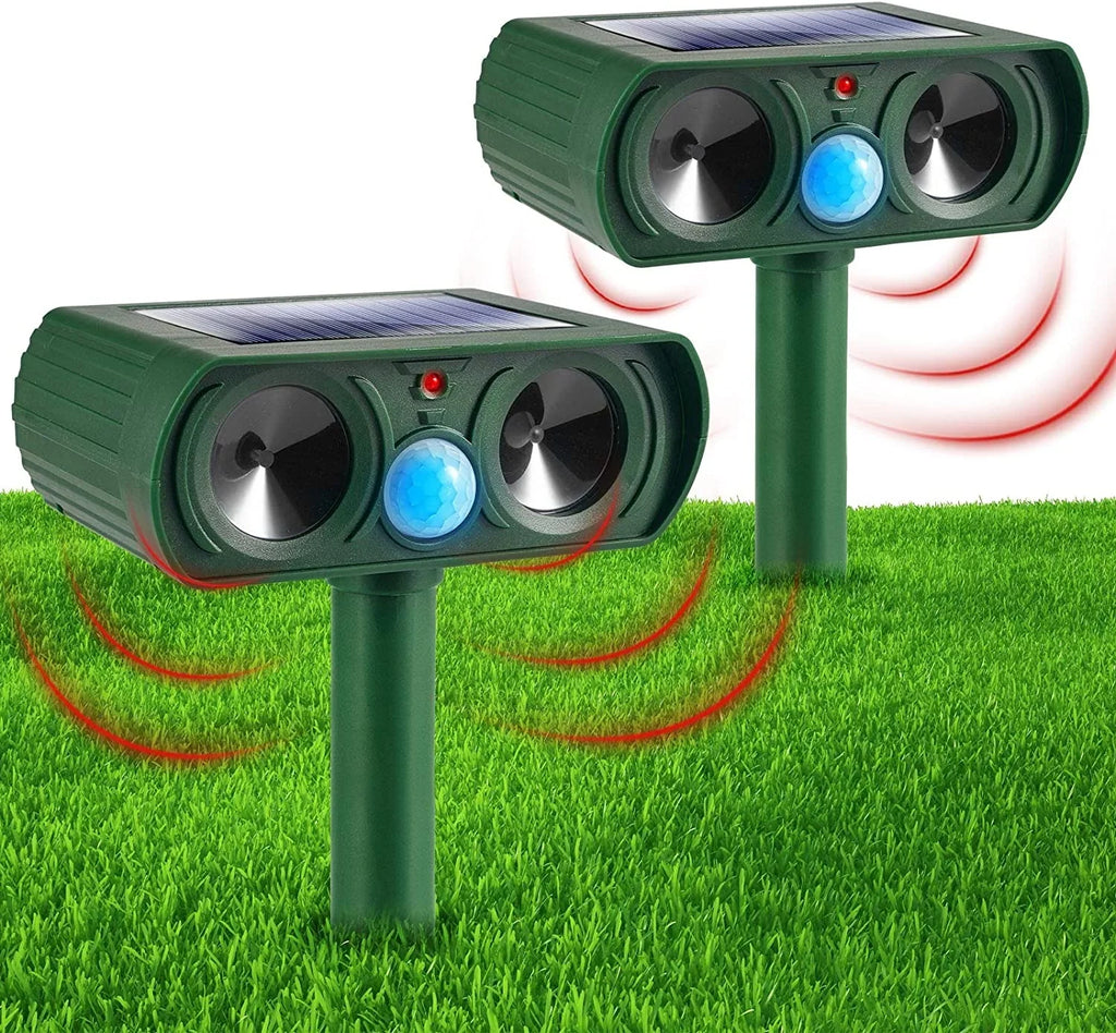 Animal Outdoor Ultrasonic Away Mouse Keep PIR Dog Cat Sensor Repellent Repeller Repeller Fox Deer Waterproof Lights Raccoon Animal with Pack 2 Animal Solar Flashing & Deterrent to Pest
